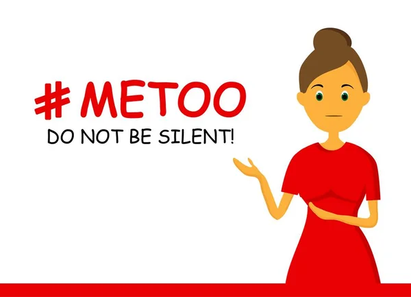 Ne maradj csendben. A szexuális erőszak és zaklatás fogalma. Metoo mozgalom. Hashtag. Feminizmus. illusztráció elszigetelt fehér háttér.. — Stock Fotó