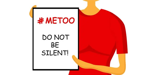 No te calles. El concepto de violencia sexual y acoso. Movimiento Metoo. Hashtag. Feminismo. ilustración aislada sobre un fondo blanco .. — Foto de Stock