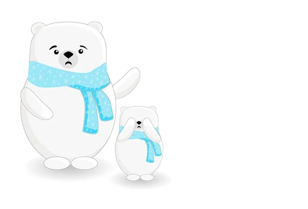 Ursos do Norte. Pais animais. Personagens de desenhos animados isolados em um fundo branco .. — Fotografia de Stock