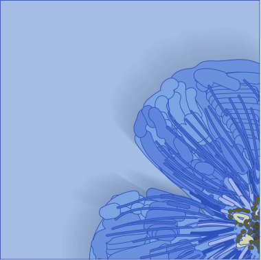 Spring background. Flower on a blue background. Template for greeting card or promotion.. clipart