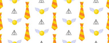 Kusursuz desen. Çocuk tasarımı. Gryffindorf karakterleri. Kravat çizgili. Turuncu ve sarı. Sihirli Muhbir..