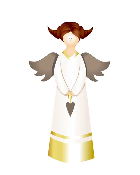 Elemento de diseño aislado sobre fondo blanco. Ilustración Ángel. Lindo personaje. Alas. Angélica. Apóstol. Semana Santa .. — Foto de Stock