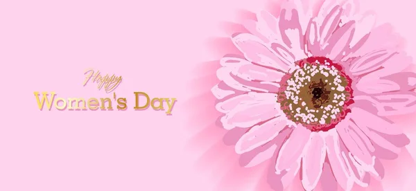8. März rosa Blumen-Grußkarte. Internationaler Frauentag. Hintergrund mit Blumen. Kirschblüten romantisches Design. Trendige Design-Vorlage. Illustration. — Stockfoto