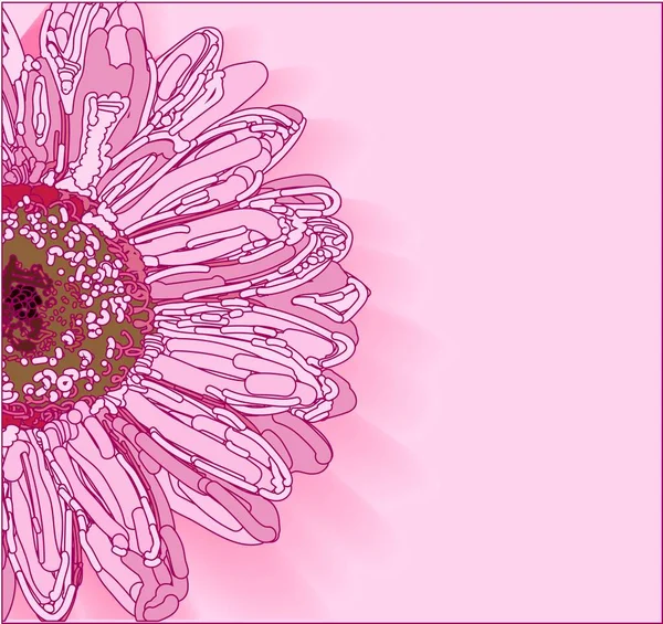 Fondo rosa con una flor. Pega el texto. Plantilla para invitaciones, tarjetas y promociones. Diseño de primavera .. — Foto de Stock