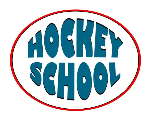 Hockeyskolan Logotyp För Idrottsorganisation Vintersport — Stock vektor
