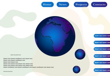 Astronomi. Sitenin iniş sayfası. Uzay organizasyonu şablonu. vektör illüstrasyonu