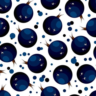 Bebek kıyafetleri için komik bir baskı. Böğürtlenli şirin desen. Frenk üzümü. Vektör çizimi. Çilek karakteri.