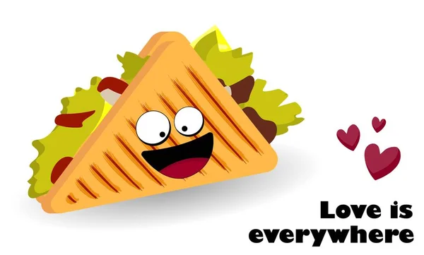 Sandwich Chant Double Toast Illustration Vectorielle Fast Food — Image vectorielle