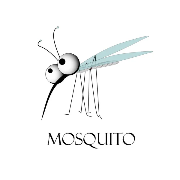 Myggares Karikatyr Blodsugande Insekt Sjukdomsbäraren Vektorillustration — Stock vektor