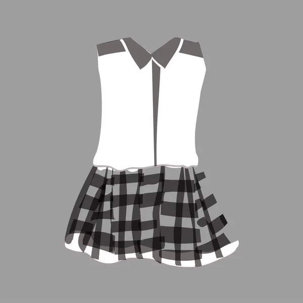 Modèle Robe Mode Pour Les Petites Filles Robe Carreaux Plaid — Photo