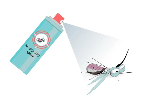 Spray Tue Moustique Lutte Antiparasitaire Moyens Contre Les Parasites Illustration — Image vectorielle