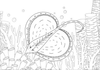 Lekeli. Boyama kitabı. Zentangle tarzında bir manto iğnesi resmi olan boyama kitabı. Stres karşıtı el yazması çizim. Vektör illüstrasyonu