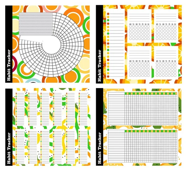 Szokáskövető Tölténytár Nyomkövető Sablon Napi Tervezéshez Vektor Illusztráció Hasznos Szokások — Stock Vector