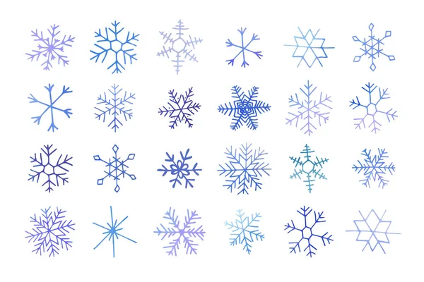 예술적 파란색 눈송이들 수채화로 그려져 있습니다 인쇄물 포스터 로고에 수있습니다 — 스톡 벡터
