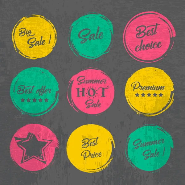 Vector set of vintage colorful labels — Stock Vector