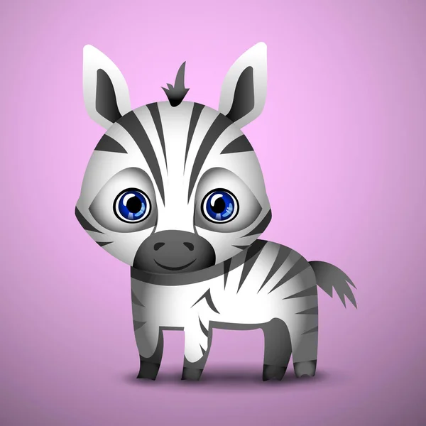 Schattig Zebra Vector Illustratie — Stockvector