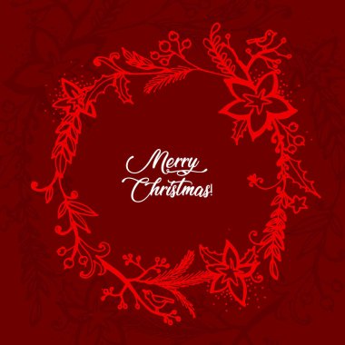 Elle çizilmiş Noel çerçeve