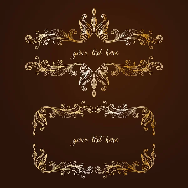 Vintage çerçeveleri ve kaligrafi tasarım öğeleri