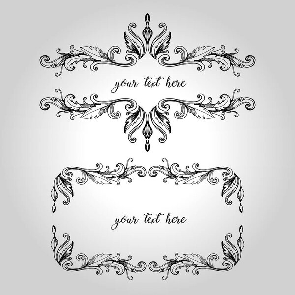 Vintage Frames and Calligraphic Design Elements