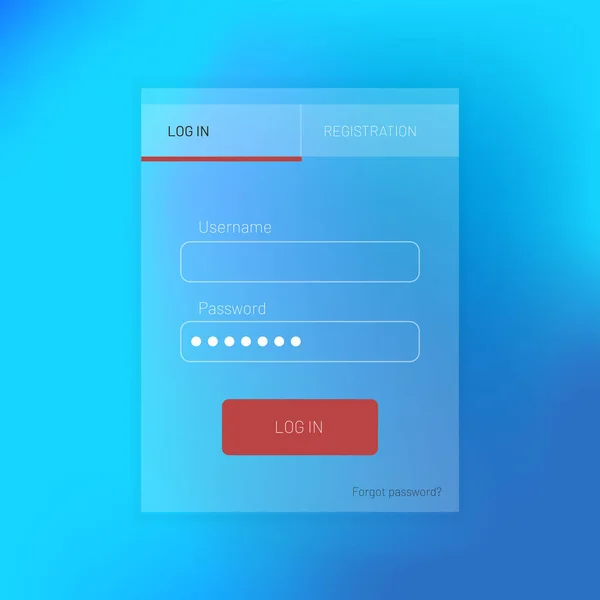 Login Form Flat Design — Stock Vector