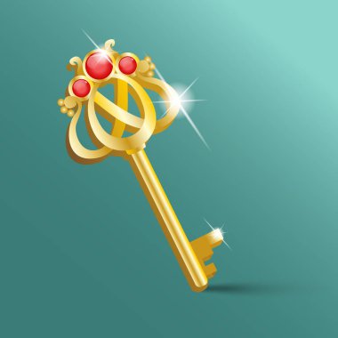 Altın vintage izole anahtar