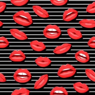 dudakları ile çizgili seamless modeli