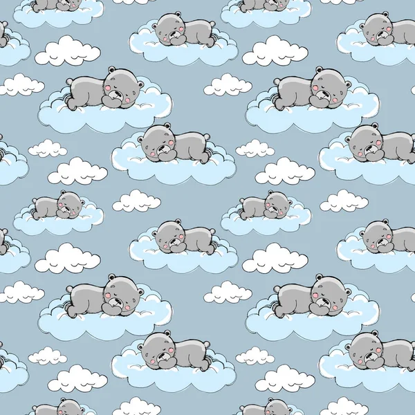 ayılar bulutlar desen uyku