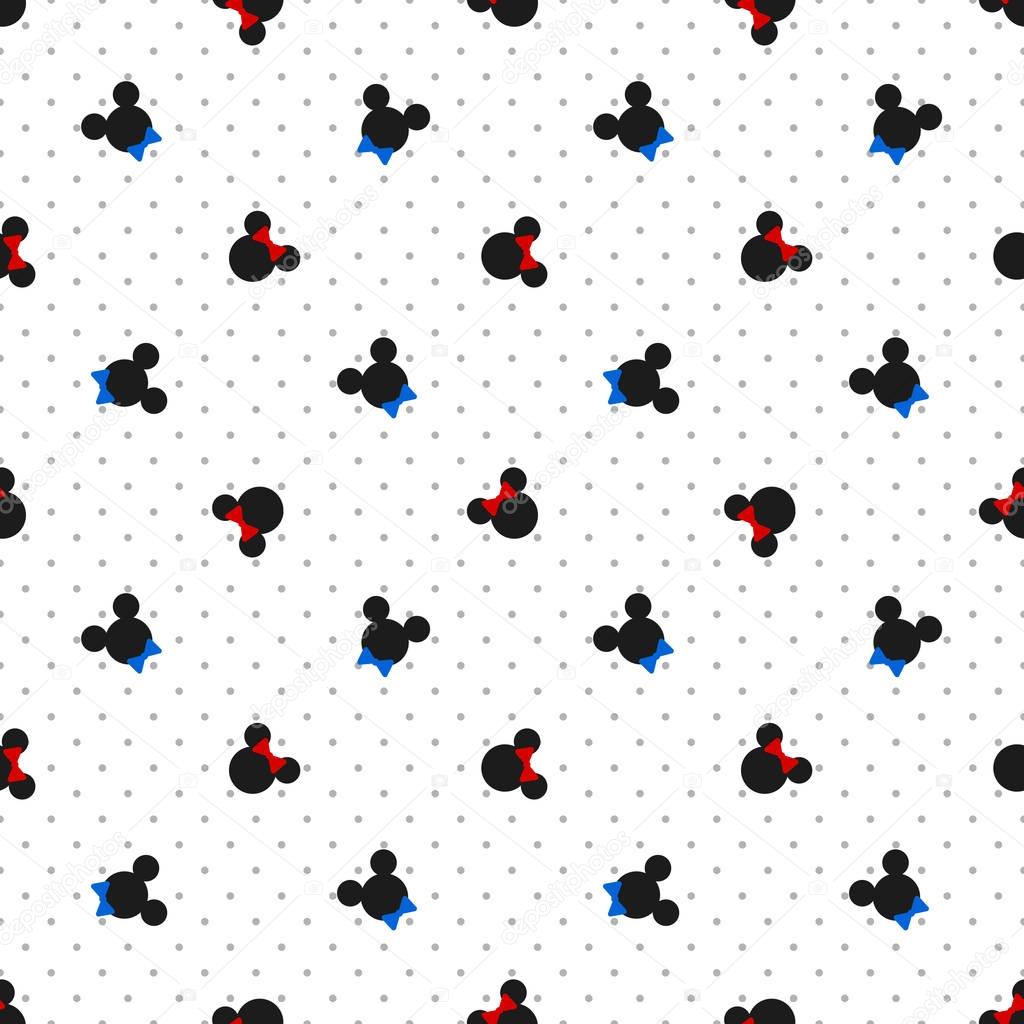 Seamless pattern with symbol of mickey  mouse 