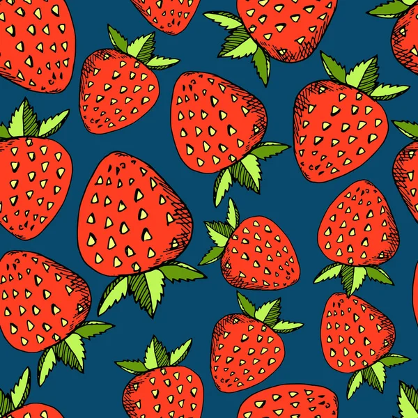 Fondo Sin Costuras Con Fresas — Vector de stock