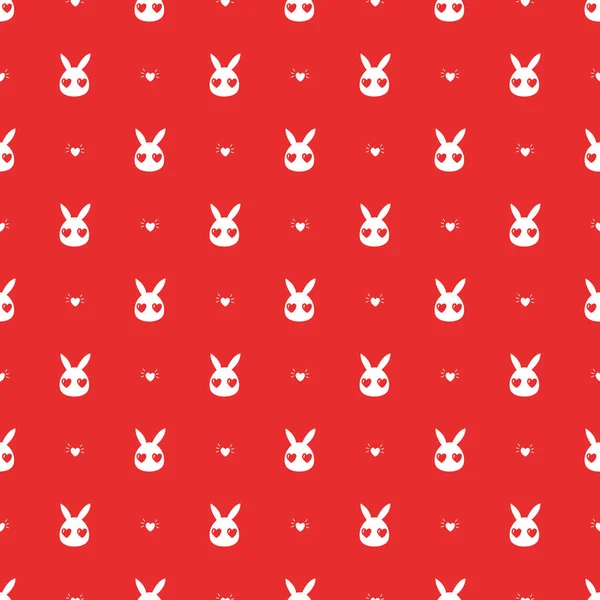 Seamless Pattern Cute Rabbits — Stock Vector
