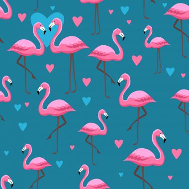  Pembe flamingolar seamless modeli