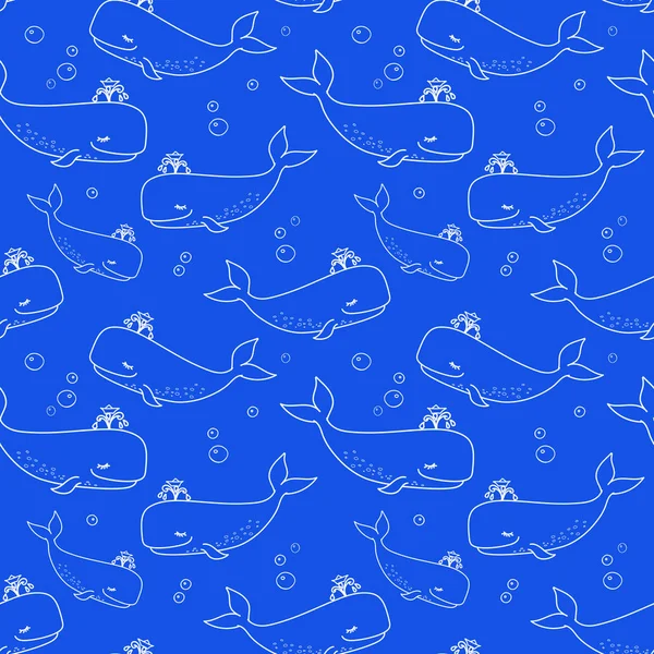 Hladký Vzor Velrybami — Stockový vektor