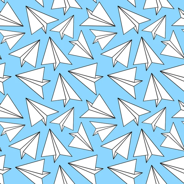 Paper Planes Seamless Pattern — Stock Vector