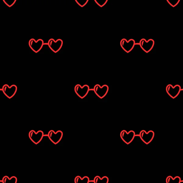 Heart Shaped Glasses Pattern — Stock Vector