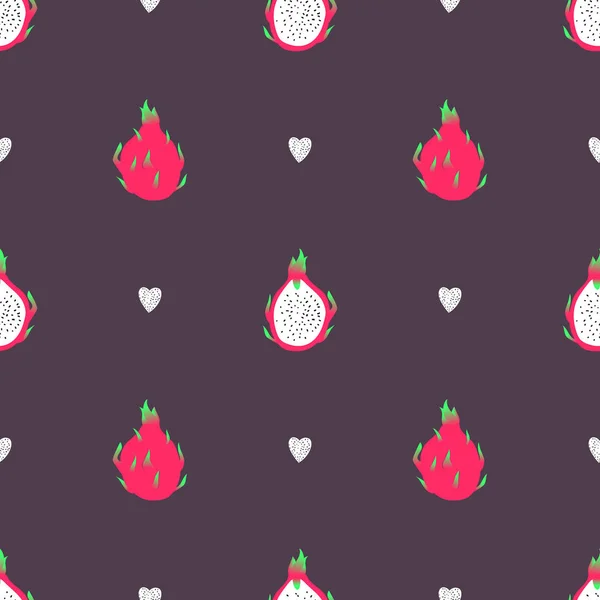 Dragon Fruit Naadloze Patroon — Stockvector