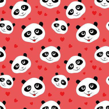 Sevimli panda seamless modeli