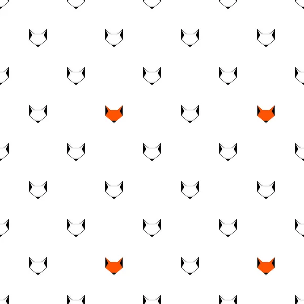 Seamless Pattern Foxes — Stock Vector
