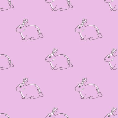 Sevimli tavşanlar seamless modeli