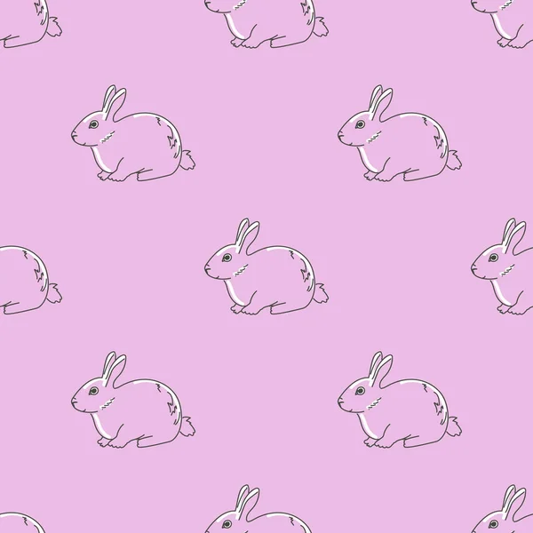 Lindo Conejos Patrón Sin Costura — Vector de stock
