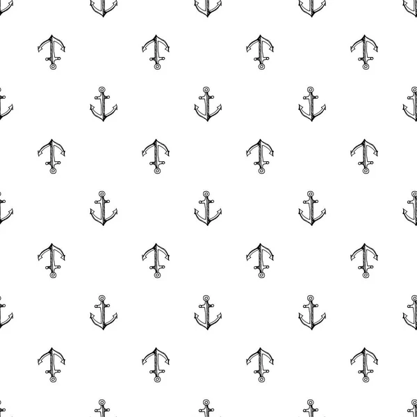 Anchors Seamless Pattern Illustration — Stock Vector