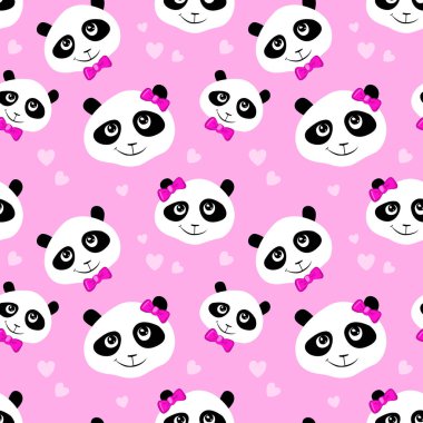Sevimli panda seamless modeli