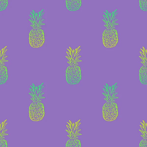 Motif Sans Couture Avec Ananas — Image vectorielle