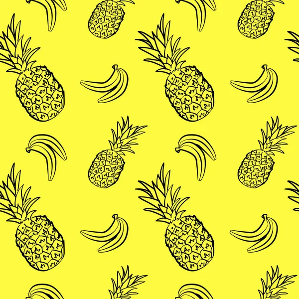 Modello Senza Cuciture Con Ananas — Vettoriale Stock