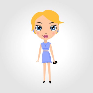 Kırmızı elbiseli güzel kız.