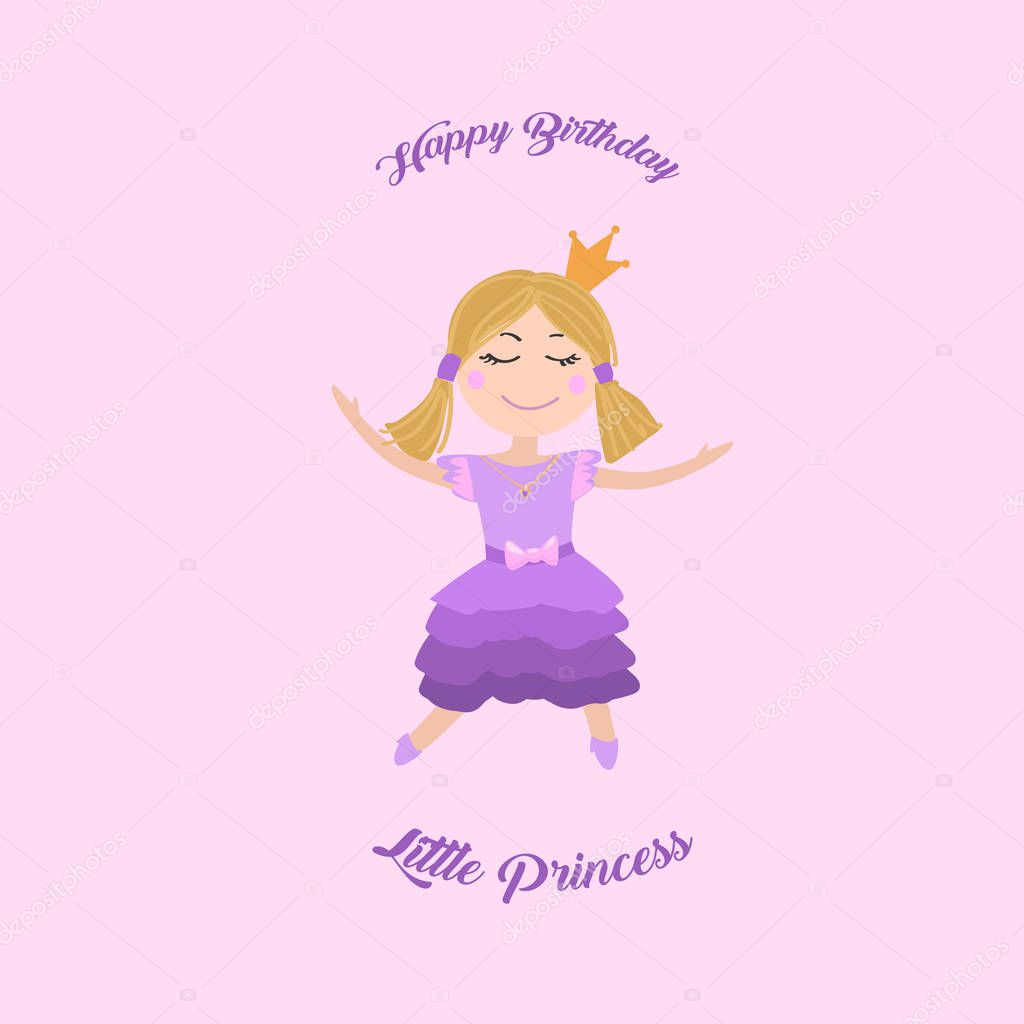 Download Happy Birthday Little Princess Illustration — Stock Vector ...