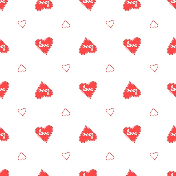 Seamless Pattern Hearts — Stock Vector