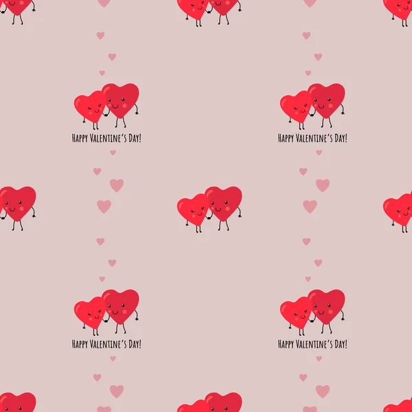 Cute Hearts Valentine Day Seamless Pattern — Stock Vector