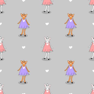 Sevimli kedilerle kusursuz desen 