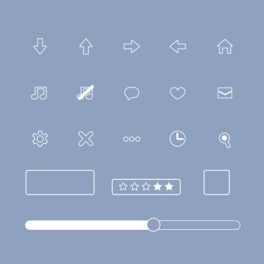 Web Tasarımı Simgeleri. Düğme ve işaret tasarımı