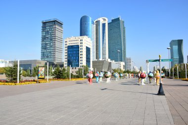 Kazakistan 'ın başkenti Astana' daki modern binalar (Nur-Sultan)